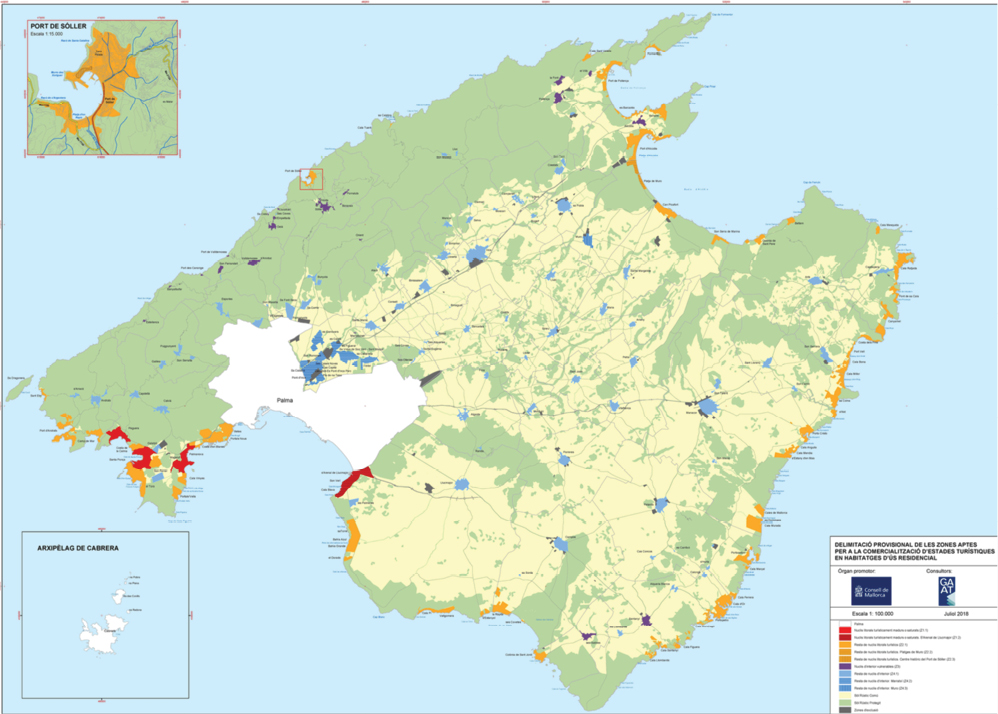 Mapa 1. Ejemplo de zonificación: Mallorca