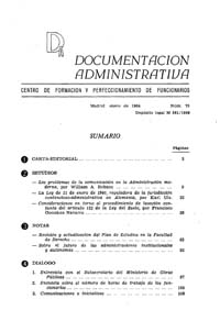 					View Documentación Administrativa. Número 73 (enero 1964)
				