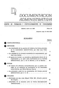 					View Documentación Administrativa. Número 85 (enero 1965)
				