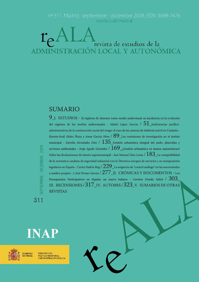 					Ver Revista de Estudios de la Administración Local y Autonómica (2004-2011). Número 311 (septiembre-diciembre 2009)
				